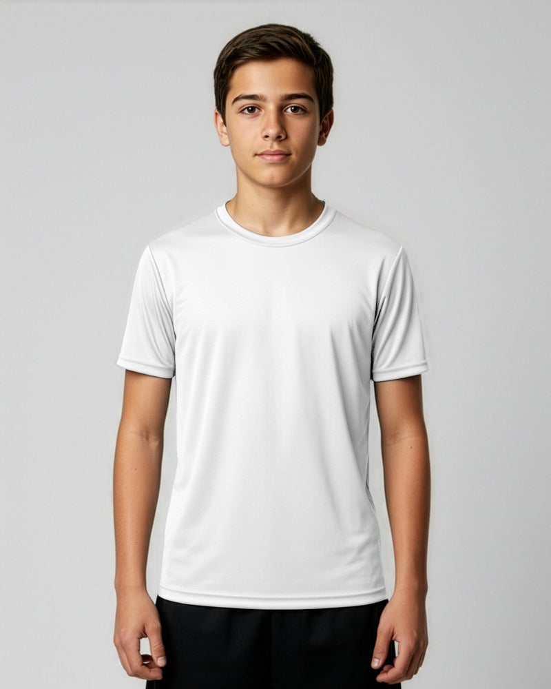 REALESSENTIALS Real Essentials 5 Pack: Boys' Mesh Short Sleeve Athletic T-Shirt - Youth Kids Teens Active Basketball Tops -Set 2,Large 12-14 - Image 2